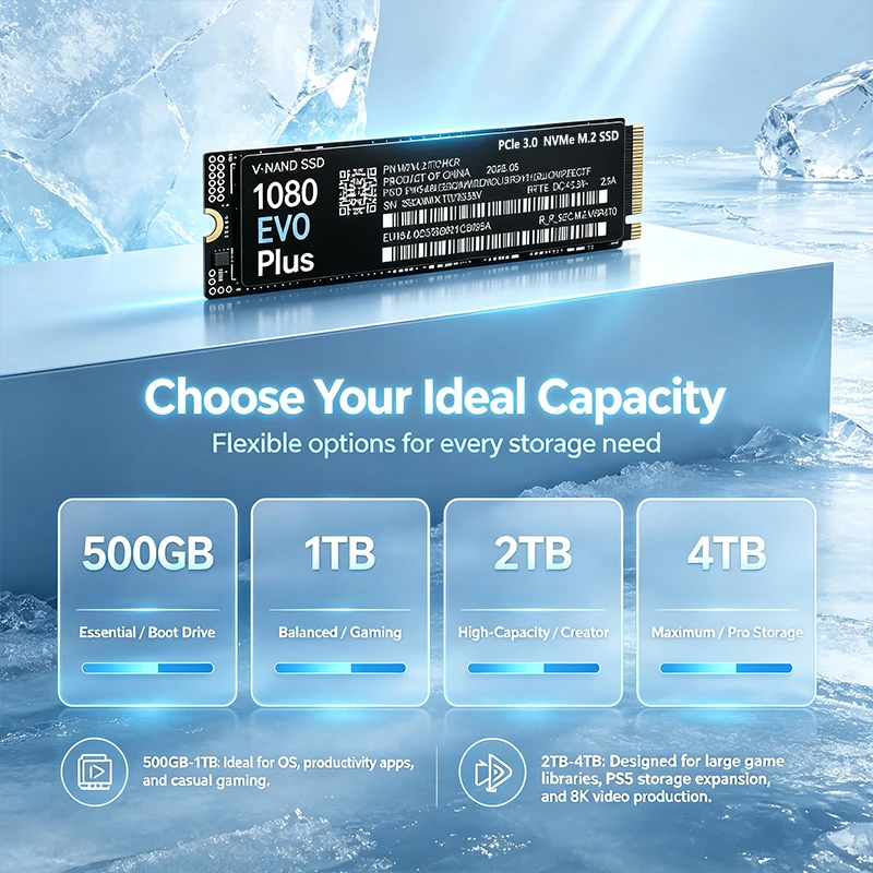 Newest 1080 EVO Plus M.2 NVMe  - Ssd 500Gb 评论和价格